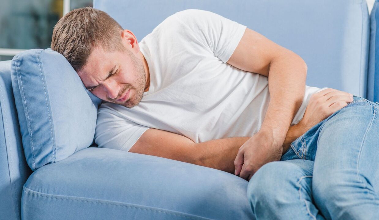 smärta hos en man med kronisk prostatit
