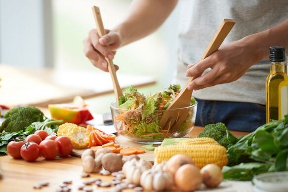 Förberedelse av vegetabilisk sallad för prostatit
